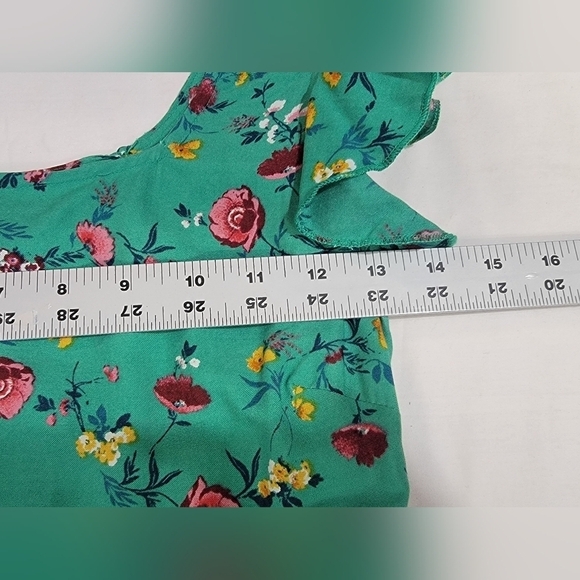 Lottie & Holly B.O.G Collective Green Floral Ruffle Dress Women's Size Large NWT - Picture 6 of 9